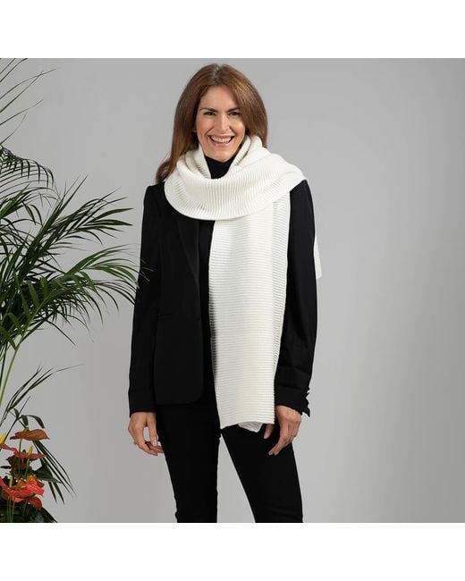 Black Accessories White Superluxe Vanilla Cream Italian Cashmere Scarf