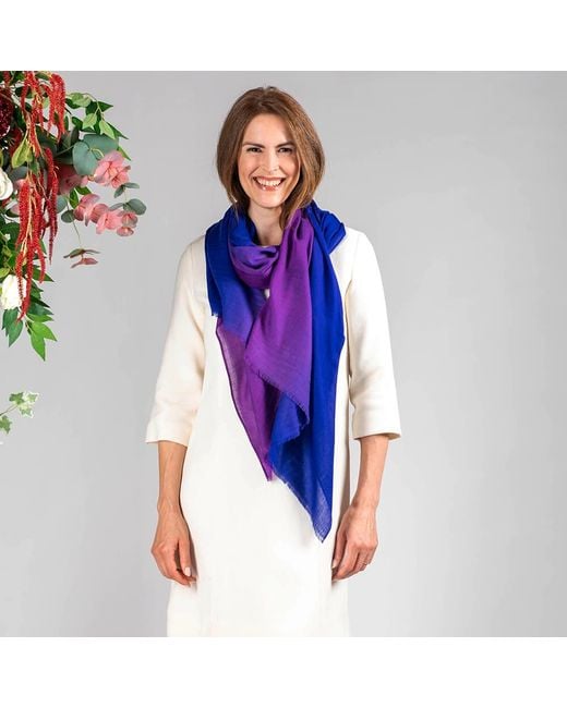 Black Accessories Purple To Shaded Cashmere And Silk Wrap