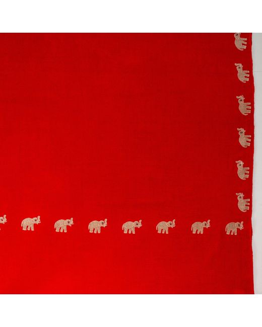 Black Hand Embroidered Pashmina Cashmere Shawi - Elephant Walk