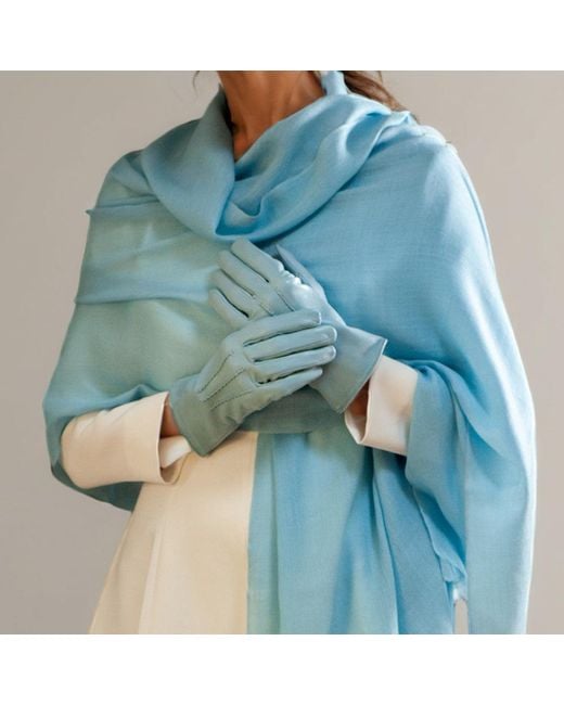 Black Accessories Blue Whisper Silk Lined Italian Leather Gloves