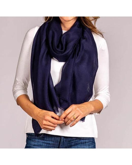 Black Accessories Blue Classic Midnight Cashmere And Silk Wrap