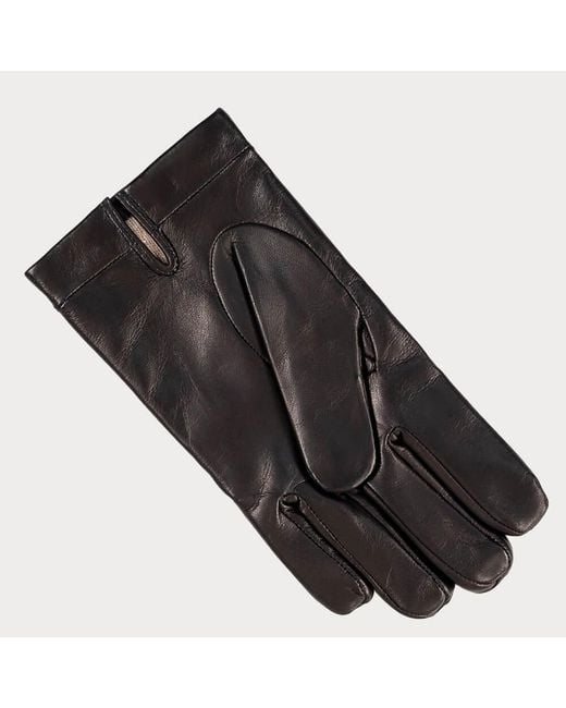 Black Accessories Black 'Stitch Lines' Cashmere Lined Leather Gloves