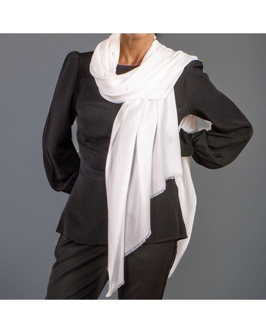 Black Accessories Gray Ivory Modal Wrap Scarf