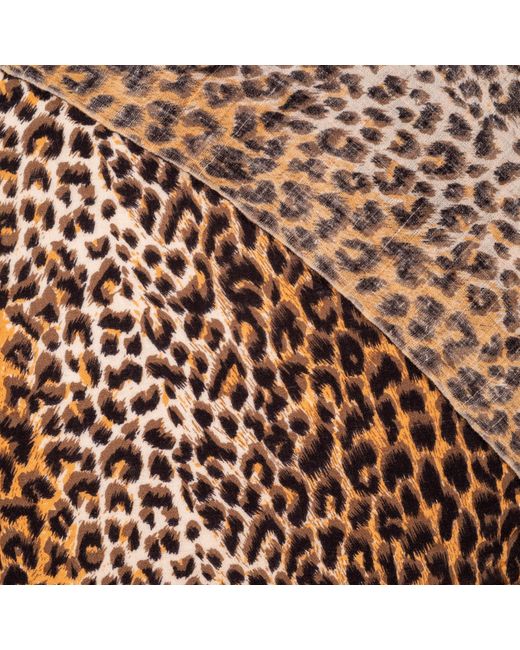 Black Brown Leopard Print Pashmina Cashmere Shawl