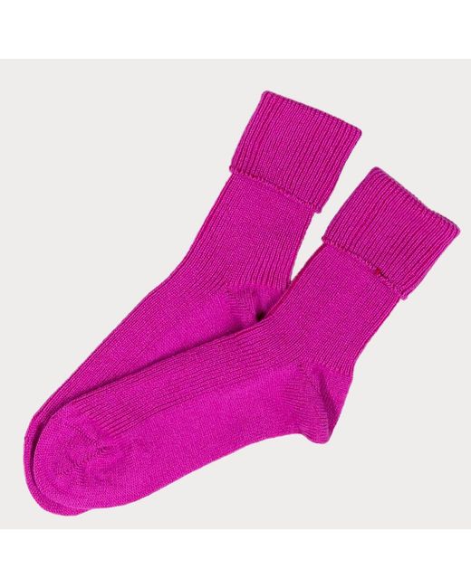 Black Accessories Pink Ladies Fuchsia Cashmere Socks