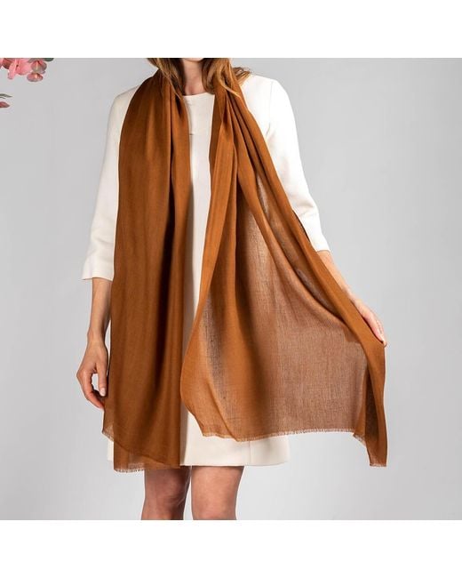 Black Accessories Brown Auburn Lights Cashmere And Silk Wrap