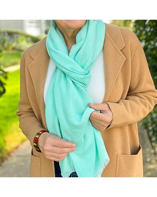 Black Accessories Green Mist Cashmere And Silk Wrap