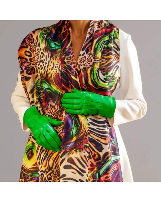 Black Accessories Green Go Silk Lined Italian Leather Gloves