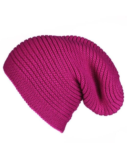 Black Accessories Purple Raspberry Cashmere Slouch Beanie