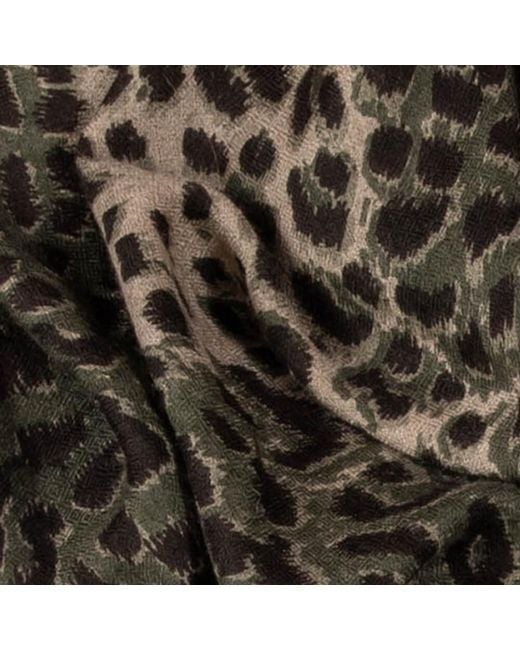 Black Black Camouflage Green Leopard Print Pashmina Cashmere Shawl