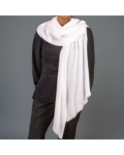 Black Accessories Gray Ivory Modal Wrap Scarf