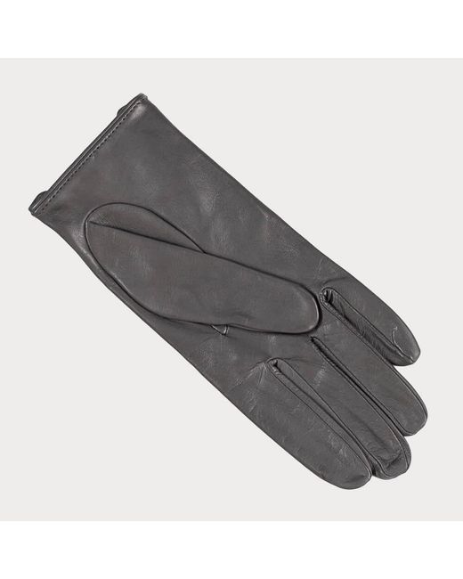 Black Accessories Gray Ladies Pewter Italian Leather Driving Gloves