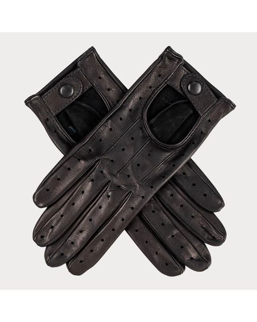 Black Accessories Black Ladies Italian Leather Driving Gloves