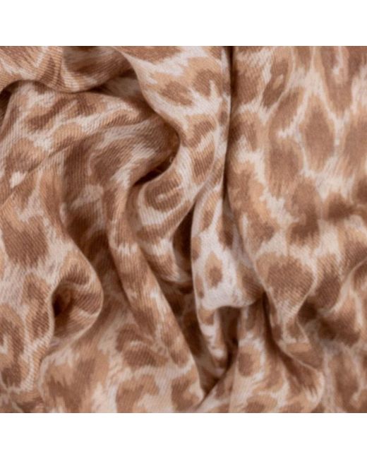 Black Black Caramel Leopard Print Cashmere And Silk Scarf