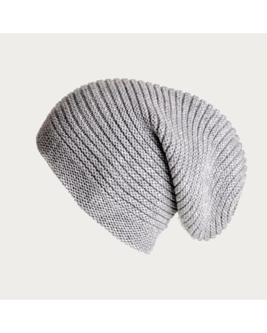 Black Accessories Gray Light Cashmere Slouch Beanie Hat