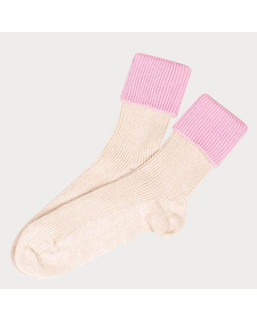 Black Accessories Pink Ladies Parchment And Ballet Cashmere Socks