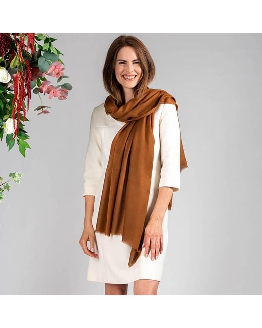 Black Accessories Brown Auburn Lights Cashmere And Silk Wrap