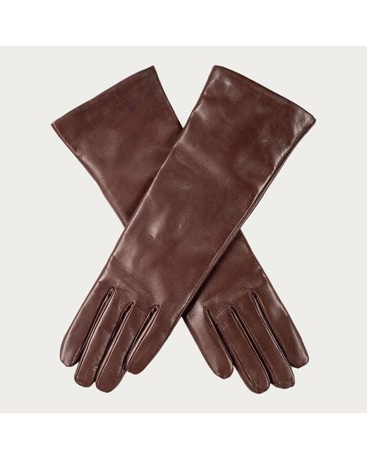 Black Accessories Brown Ladies Chocolate Cashmere Lined Leather Gloves