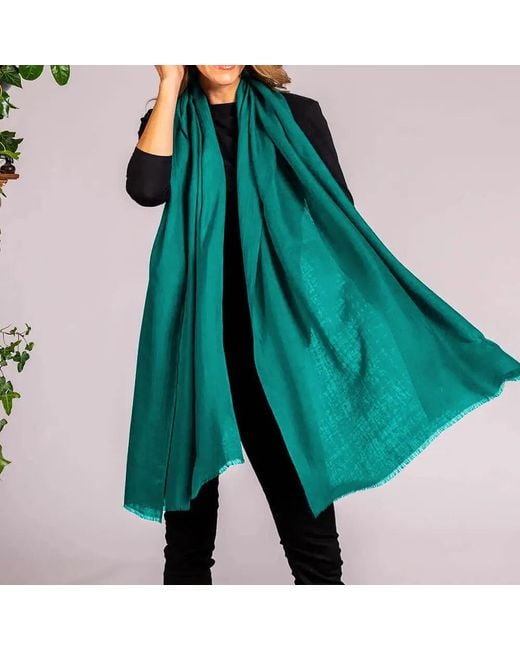 Black Accessories Blue Cashmere And Silk Wrap