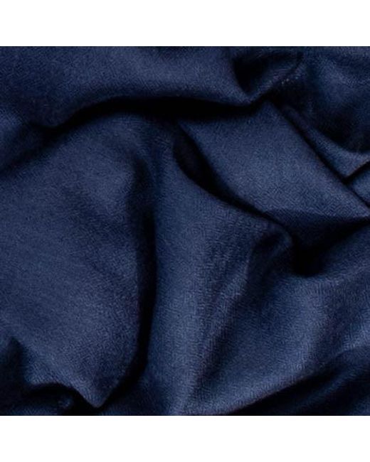 Black Blue Classic Navy Silk And Wool Scarf for men