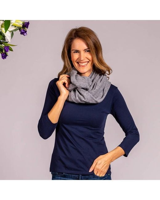 Black Accessories Metallic Double Size Knitted Cashmere Snood