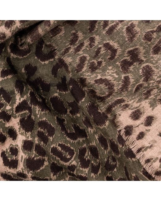 Black Black Camouflage Green Leopard Print Pashmina Cashmere Shawl