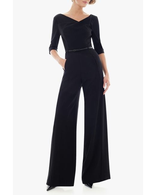 Black Halo Blue Classic 3/4 Sleeve Jackie O Jumpsuit