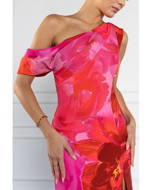 Black Halo Red Evara Gown