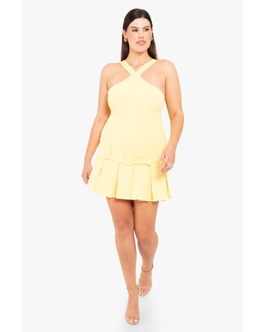 Black Halo Yellow Adalyn Mini Dress