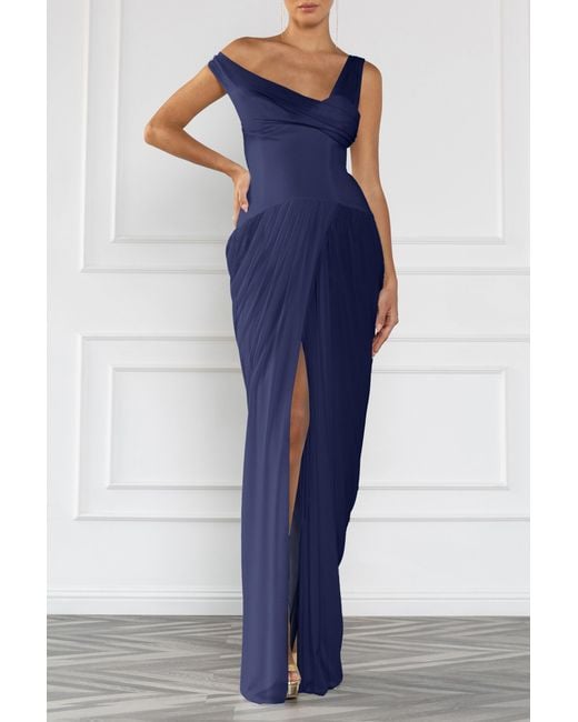 Black Halo Blue Sylara Gown