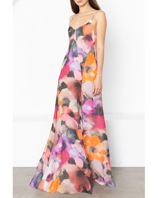 Black Halo White Emory Maxi Dress