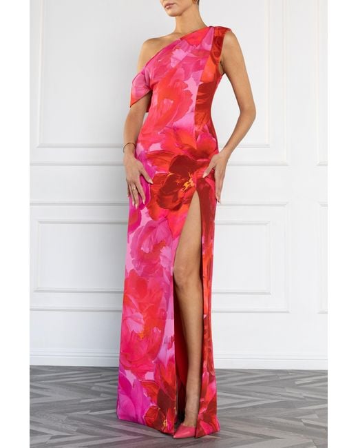 Black Halo Red Evara Gown