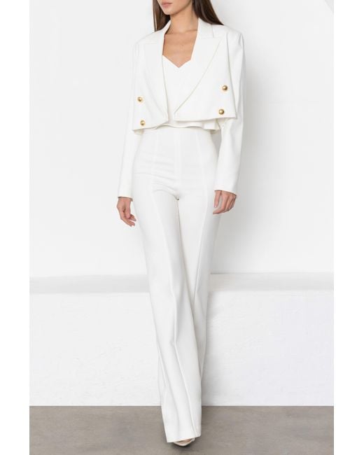 Black Halo White Hugo Crop Blazer