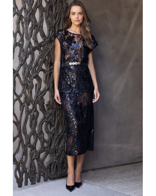 Black Halo Blue Etherea 2 Pc Midi - Floral