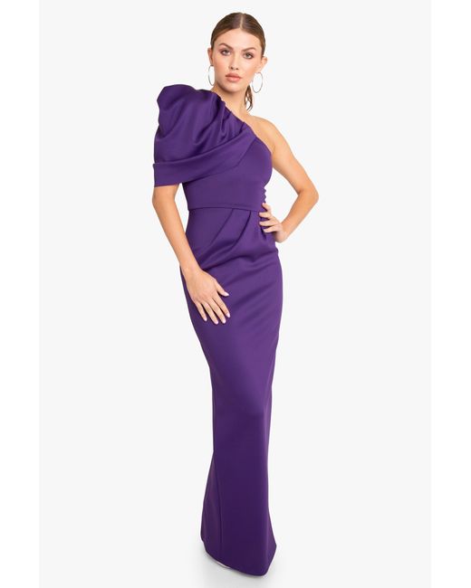 Black Halo Egan Gown - Neoprene in Purple | Lyst