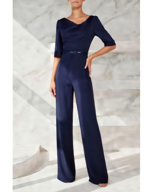Black Halo Blue 3/4 Sleeve Jackie Jumpsuit