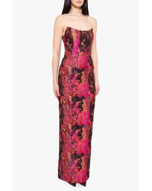 Black Halo Red Lumina Gown