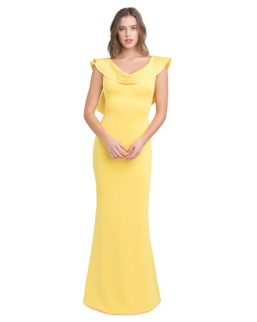 black halo yellow dress