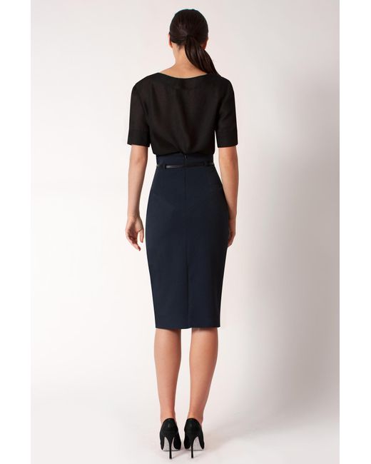 Black halo High Waist Pencil Skirt *online Exclusive* in Natural | Lyst