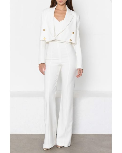 Black Halo White Hugo Crop Blazer