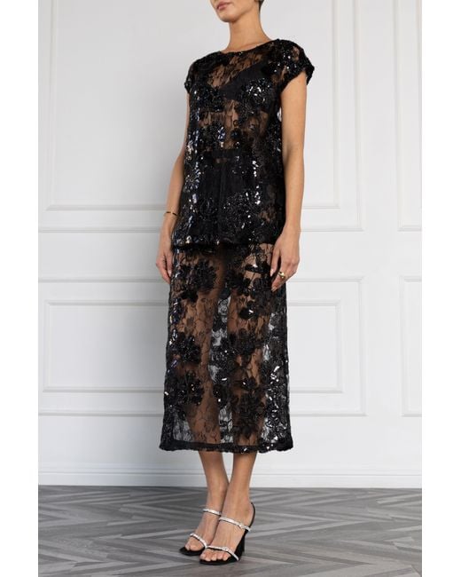 Black Halo Blue Etherea 2 Pc Midi - Floral