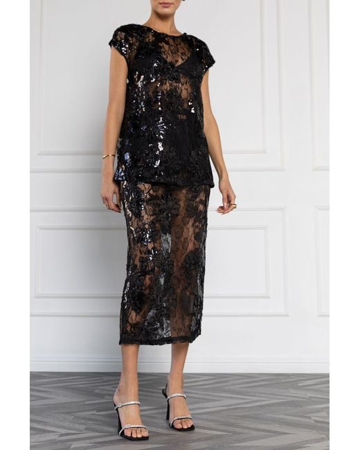 Black Halo Blue Etherea 2 Pc Midi - Floral