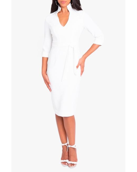 Black Halo White Madeline Sheath