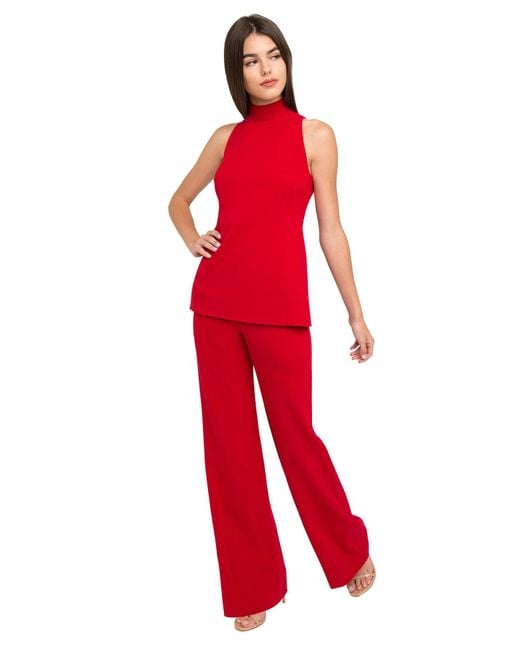 two piece red jumpsuit