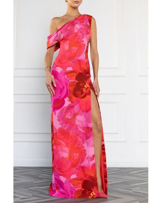 Black Halo Red Evara Gown