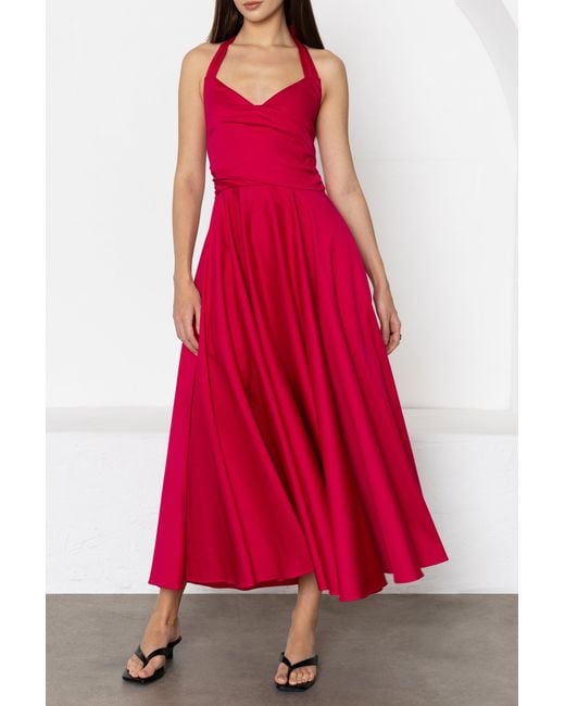 Black Halo Red Noelle Midi Dress