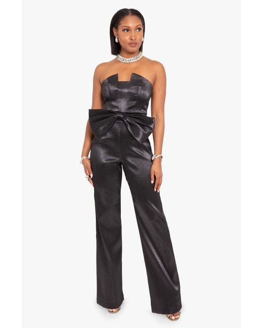 Black halo sales strapless jumpsuit