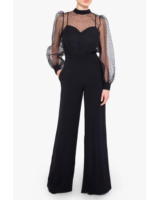 Black Halo Blue Rosalie Wide Leg Jumpsuit