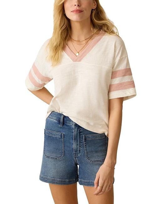 Faherty Brand Blue Sunwashed Varsity Tee
