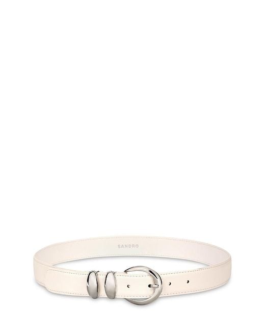 Sandro White Double Loop Belt